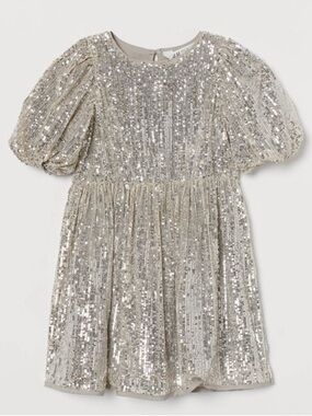 tulle dress with sequins h&m Cream/stars Sequined tulle dress for kids